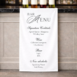 Wedding Bar Menu | Modern Black & White Sign 横断幕