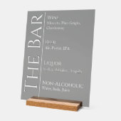 Wedding Bar Sign - Custom Acrylic Drink Display アクリルサイン (傾斜)