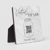 Wedding Bar Virtual Tip Jar QR Code Sign Plaque フォトプラーク (正面)