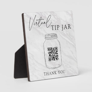 Wedding Bar Virtual Tip Jar QR Code Sign Plaque フォトプラーク