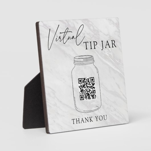 Wedding Bar Virtual Tip Jar QR Code Sign Plaque フォトプラーク (正面)