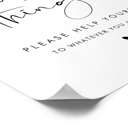 Wedding Bathroom Basket Sign ポスター (角)