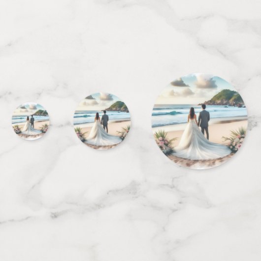 Wedding Beach Couple コンフェッティ (裏面)