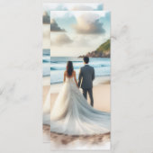 Wedding Beach Couple 招待状 (正面/裏面)