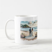 Wedding Beach Couples コーヒーマグカップ (左)
