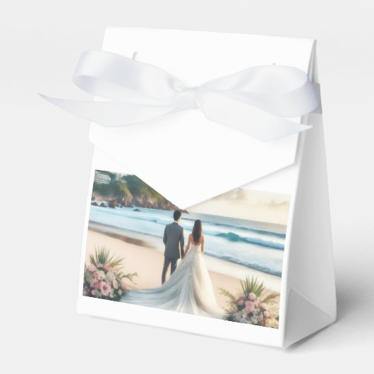 Wedding Beach Couples フェイバーボックス (正面サイド)