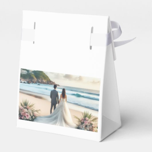 Wedding Beach Couples フェイバーボックス (裏面サイド)