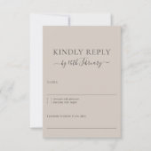 Wedding Beige Signature Soft Kindly Reply 出欠カード (正面)