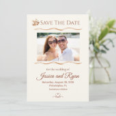 Wedding Bells with Photo Save the Date 招待状 (スタンド正面)