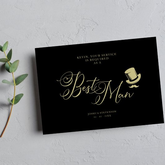 Wedding Best Man Funny Minimalist Proposal Card