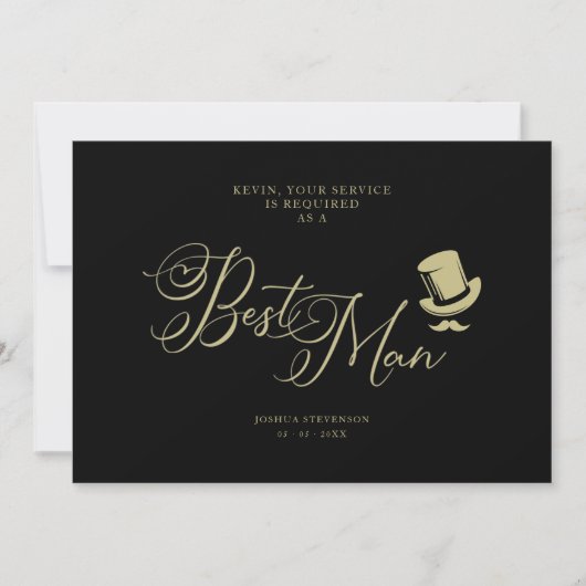 Wedding Best Man Funny Minimalist Proposal Card (正面)