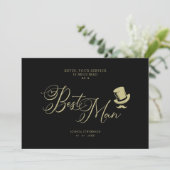 Wedding Best Man Funny Minimalist Proposal Card (スタンド正面)