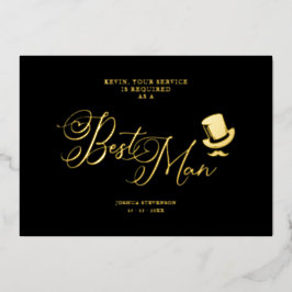Wedding Best Man Funny Minimalist Proposal Card 箔招待状