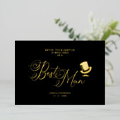 Wedding Best Man Funny Minimalist Proposal Card 箔招待状 (立ち正面)
