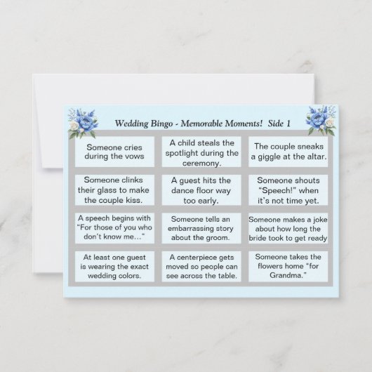 Wedding BINGO!  Blue Peony Set カード (正面)