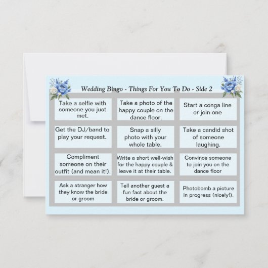 Wedding BINGO!  Blue Peony Set カード (裏面)