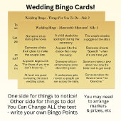 Wedding BINGO!  Game for Guests カード