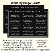 Wedding BINGO!  Game for Guests Black White  カード