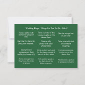 Wedding BINGO!  Game for Guests Emerald Green カード (裏面)