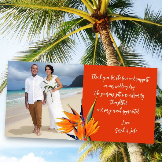 Wedding Bird of Paradise Budget Photo Thank Cards サンキューカード