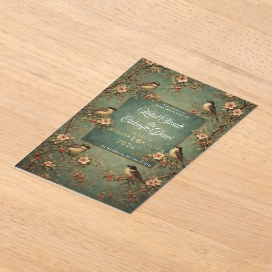wedding birds アクリル招待状 (レイダウン)