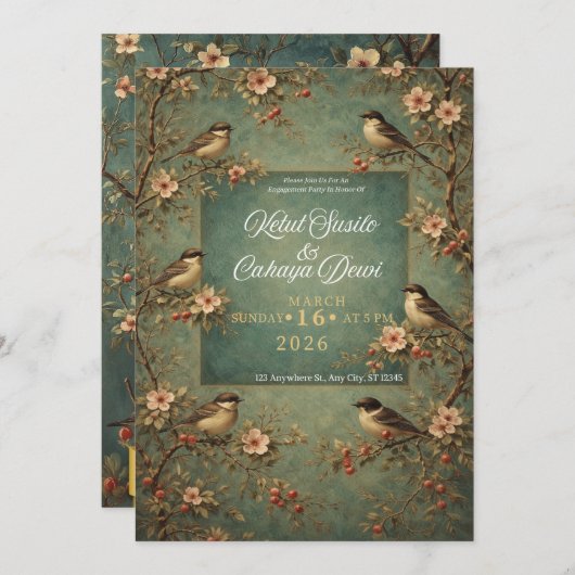 wedding birds 招待状 (正面/裏面)