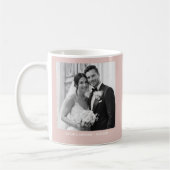 Wedding Black & White Photos Blush Pink コーヒーマグカップ (左)