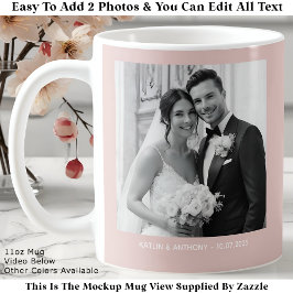 Wedding Black & White Photos Blush Pink コーヒーマグカップ