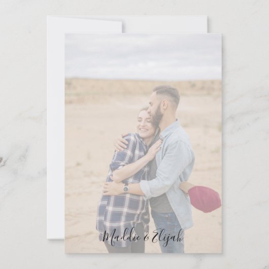 Wedding, Black & White Simple, Typography, Script, 招待状 (裏面)