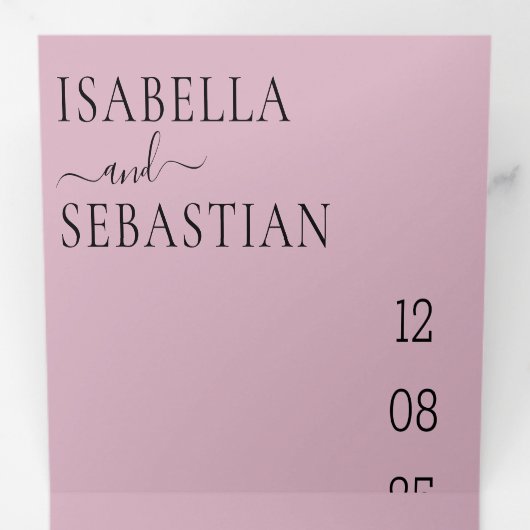 Wedding Blush Pink All in one set 三つ折り招待状 (内部最初)