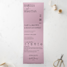 Wedding Blush Pink All in one set 三つ折り招待状