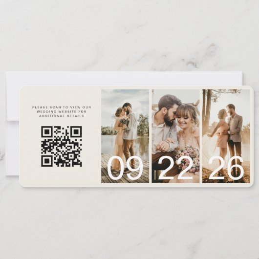 Wedding Boarding Pass Plane QR Code (裏面)