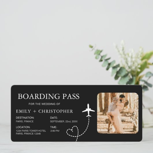 Wedding Boarding Pass QR Code Ticket (スタンド正面)