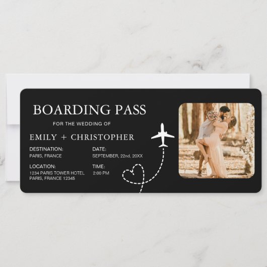 Wedding Boarding Pass QR Code Ticket (正面)