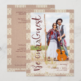 Wedding Bohemian Tribal Textile Texture Background 招待状