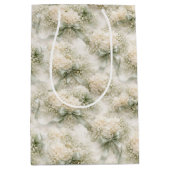 Wedding Bows, Ribbons and Hydrangea Flowers ミディアムペーパーバッグ (正面)