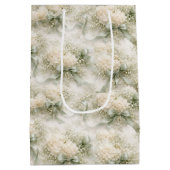 Wedding Bows, Ribbons and Hydrangea Flowers ミディアムペーパーバッグ (裏面)