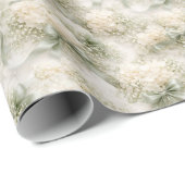 Wedding Bows, Ribbons and Hydrangea Flowers ラッピングペーパー (ロールコーナー)