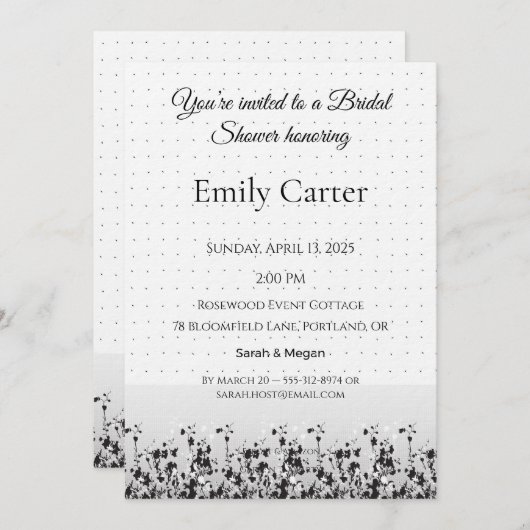 Wedding Bridal Shower | Elegant Invite Design 招待状 (正面/裏面)