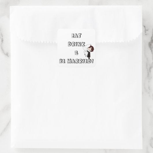 Wedding Bride and Groom Humor スクエアシール (バッグ)