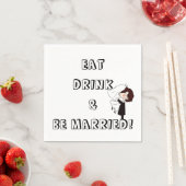 Wedding Bride and Groom Humor スタンダードカクテルナプキン (インサイチュ)