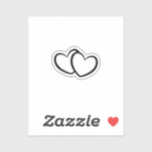Wedding Bride Groom Double Heart Temporary Tattoo シール (シート)