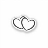 Wedding Bride Groom Double Heart Temporary Tattoo シール (正面)