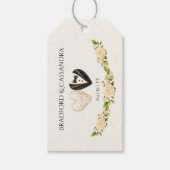 Wedding Bride Groom names and date heart floral ギフトタグ (正面)