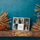 Wedding Bride & Groom Photo Collage Monogram Names フォトプラーク (側面)