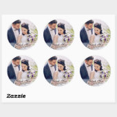 Wedding Bride Groom Photo Thank You Stickers Rd ラウンドシール (シート)