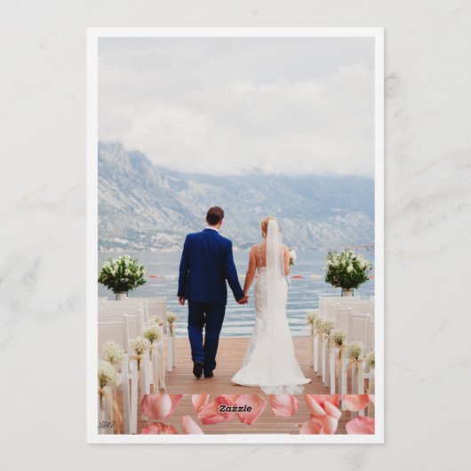 Wedding Brown and beige Invitation 招待状 (裏面)