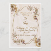 Wedding Brown and beige Invitation 招待状 (正面)