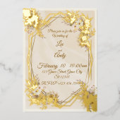 Wedding Brown and beige Invitation 箔招待状 (正面)