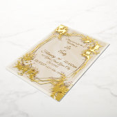 Wedding Brown and beige Invitation 箔招待状 (回転した状態)